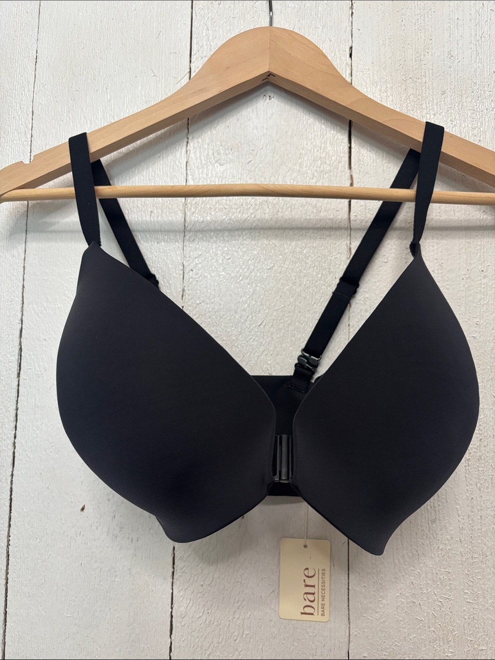 Bare Necessities Black Front-Close T-Shirt Bra 30G NWT